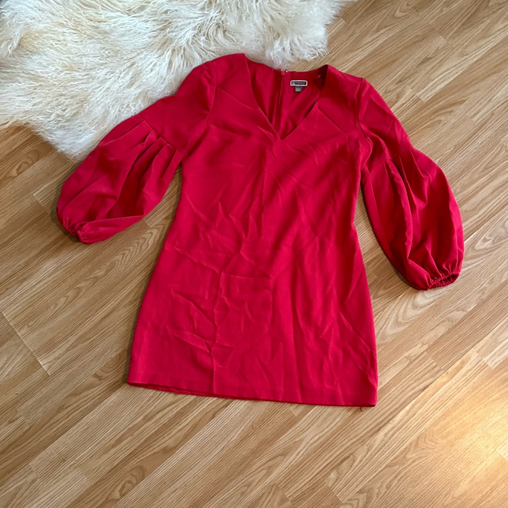 Coral Bell Buff Sleeve Dress